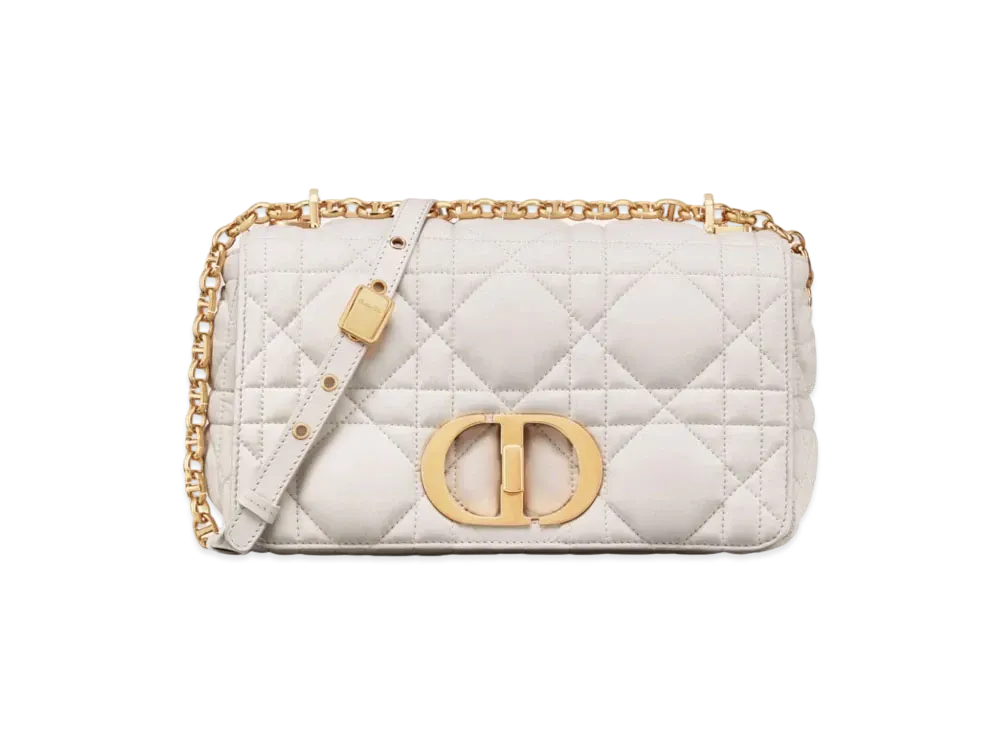 ディオール カロ ミディアムバッグ パデッドマクロカナージュ カーフスキン "ホワイト" M9242UGCO_M030