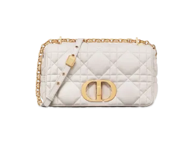 Dior Caro Medium Bag Padded Macro Canage Calfskin "White"