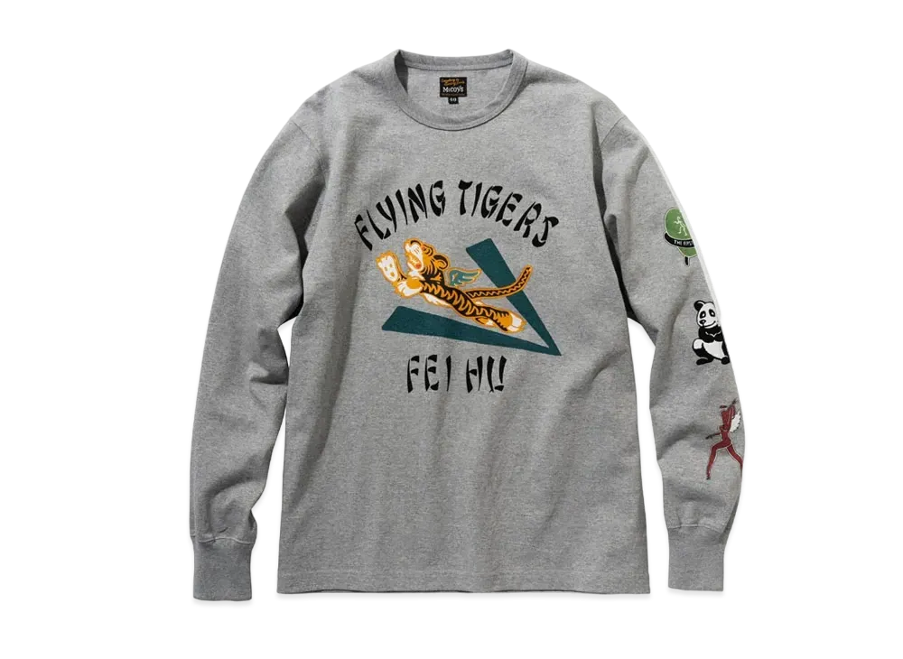 THE REAL McCOY'S MILITARY L/S TEE / FEI HU "Gray"
