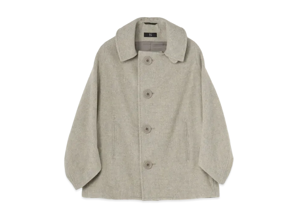Yohji Yamamoto Y's WOOL AIRY MOSSER MIDDLE COAT "Gray"