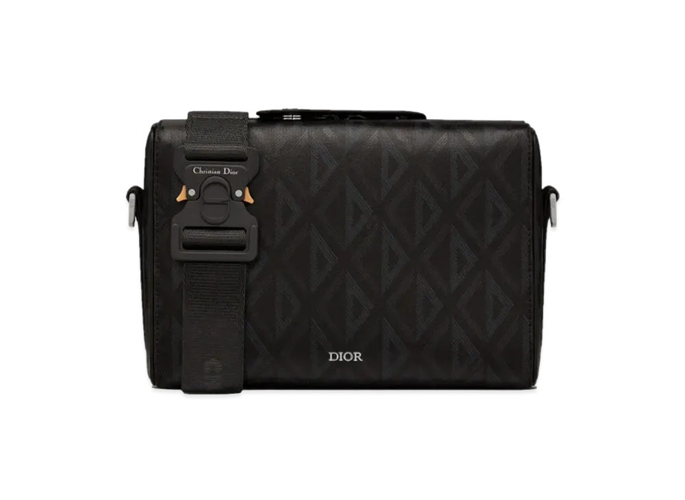 Dior Dior Lingot Messenger Bag CD Diamond Canvas & Smooth Calfskin "Black"