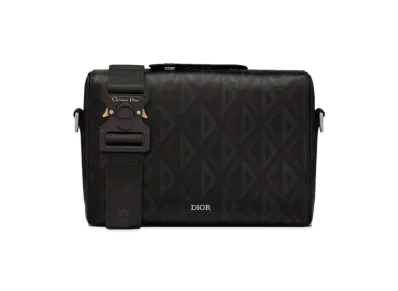 Dior Dior Lingot Messenger Bag CD Diamond Canvas & Smooth Calfskin "Black"