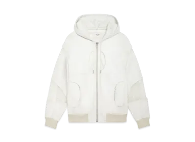 CELINE Jacket With Mesh Inserts In Soft Lambskin "Optic White"