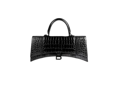 BALENCIAGA Women's Hourglass Streched Top Handle Bag "Black"