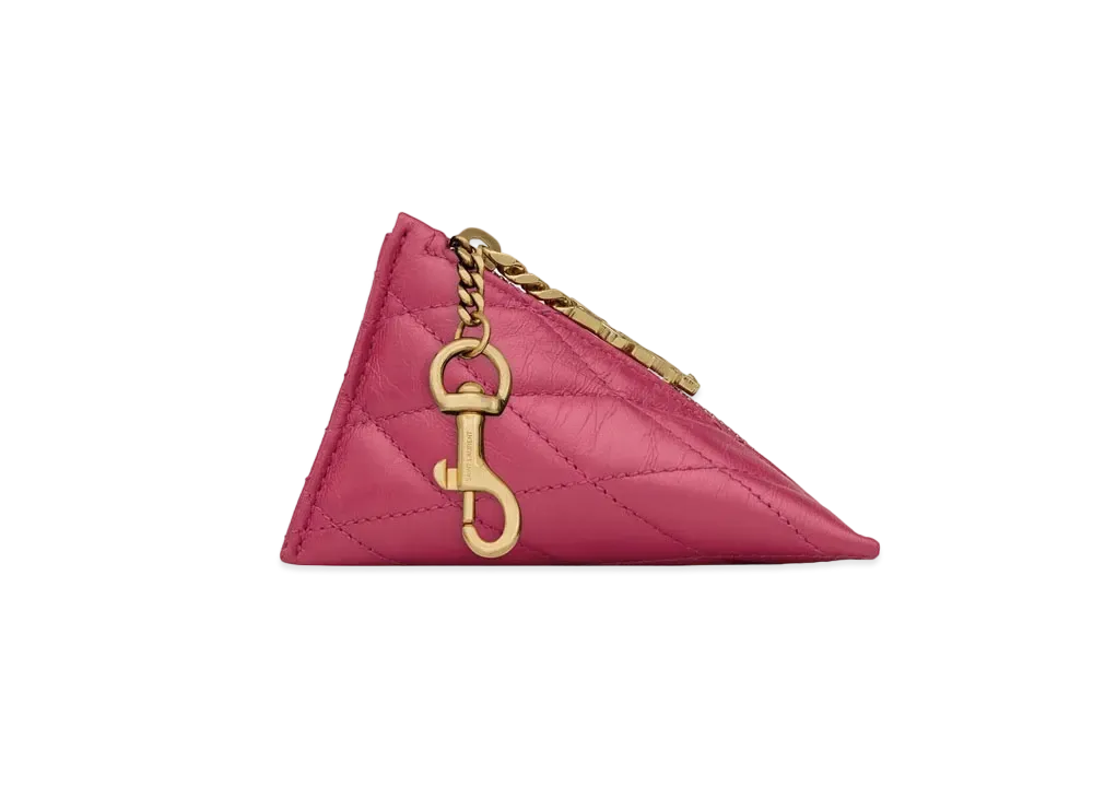 SAINT LAURENT Berlingo Charm In Quilted Lambskin "Fuchsia"