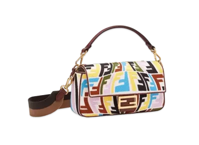 FENDI Baguette Embroidered Canvas Bag "Multicolor"