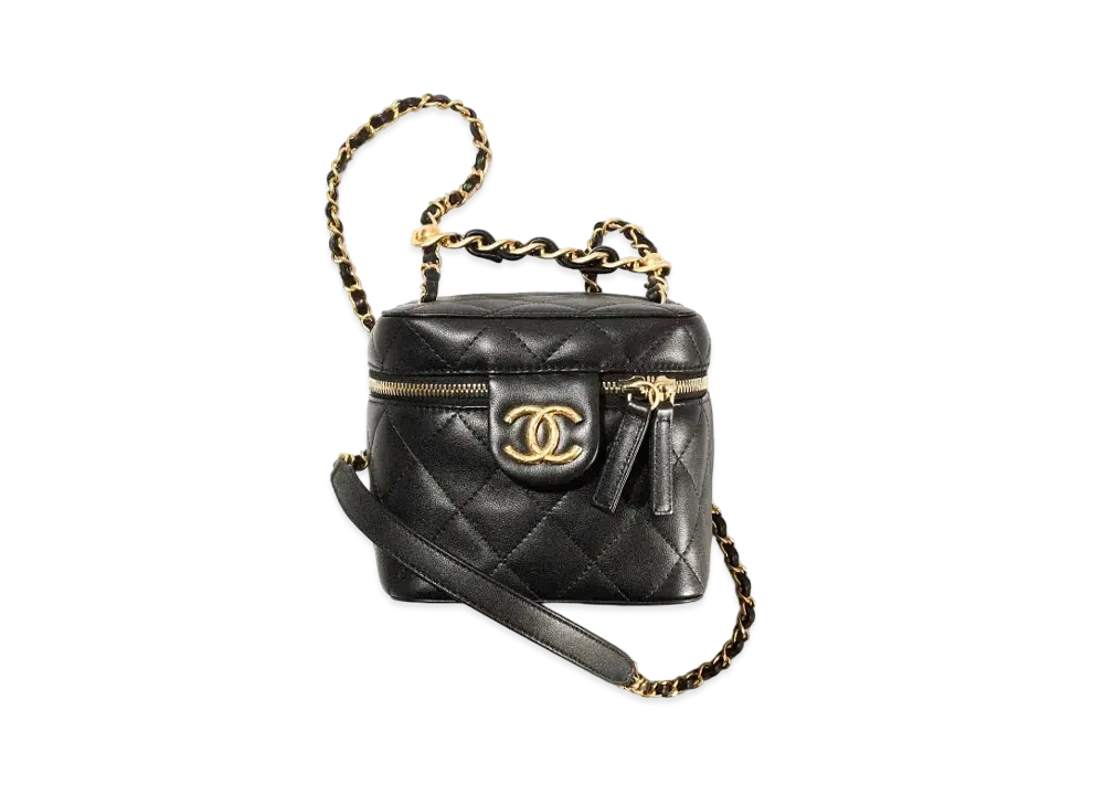 CHANEL Small Vanity Case Calfskin "Black"