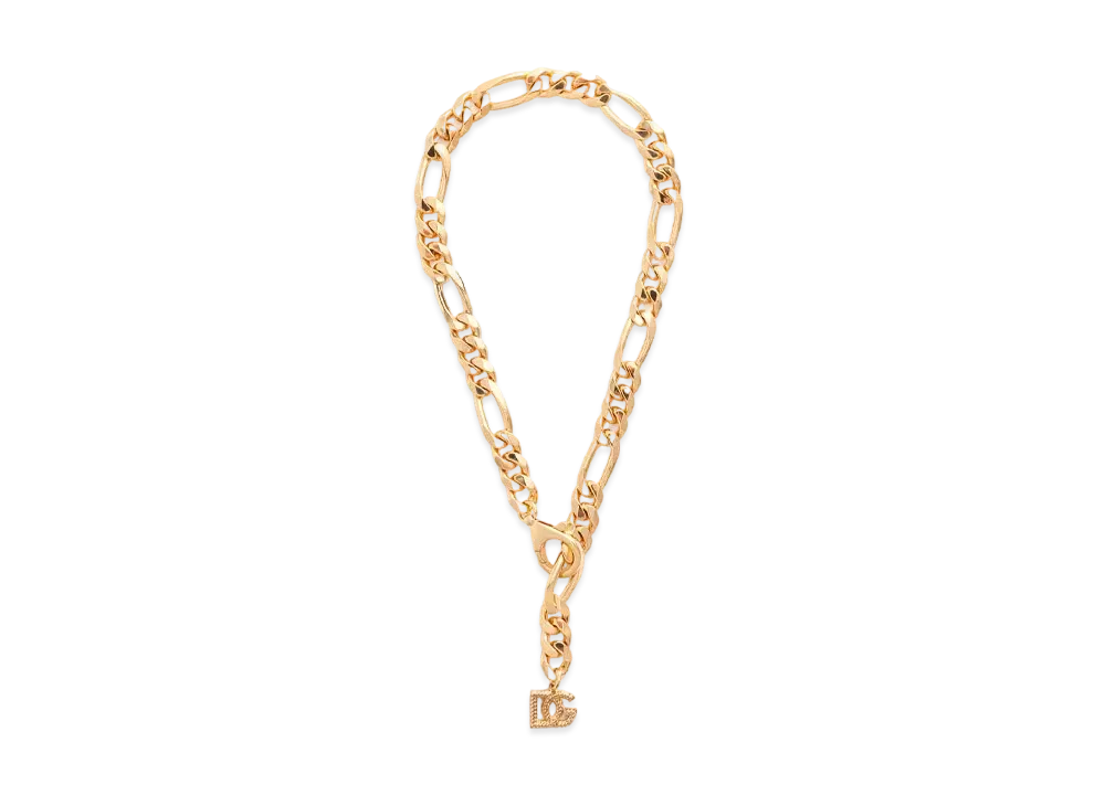 Dolce&Gabbana Chain Necklace with DG Logo Charms "Gold"