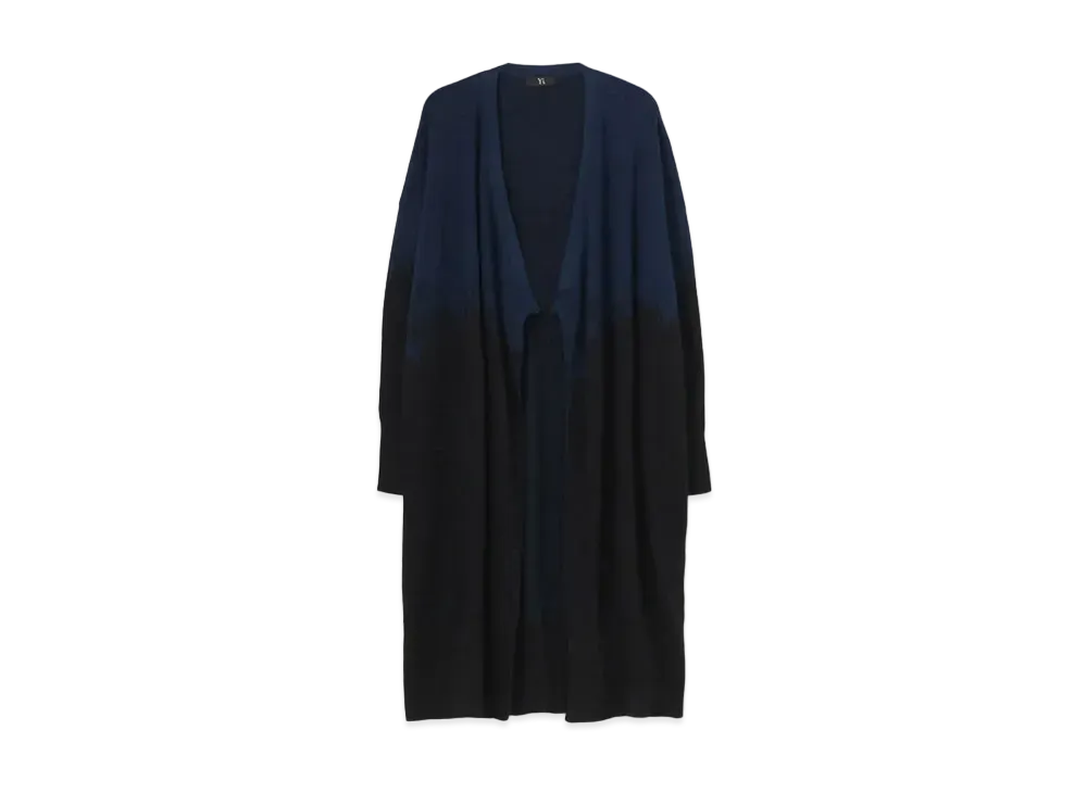 Yohji Yamamoto Y's COTTON LINEN PLATING COMBI LONG CARDIGAN "Navy"