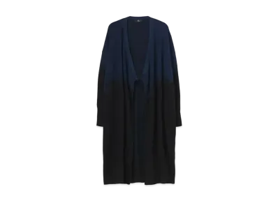 Yohji Yamamoto Y's COTTON LINEN PLATING COMBI LONG CARDIGAN "Navy"