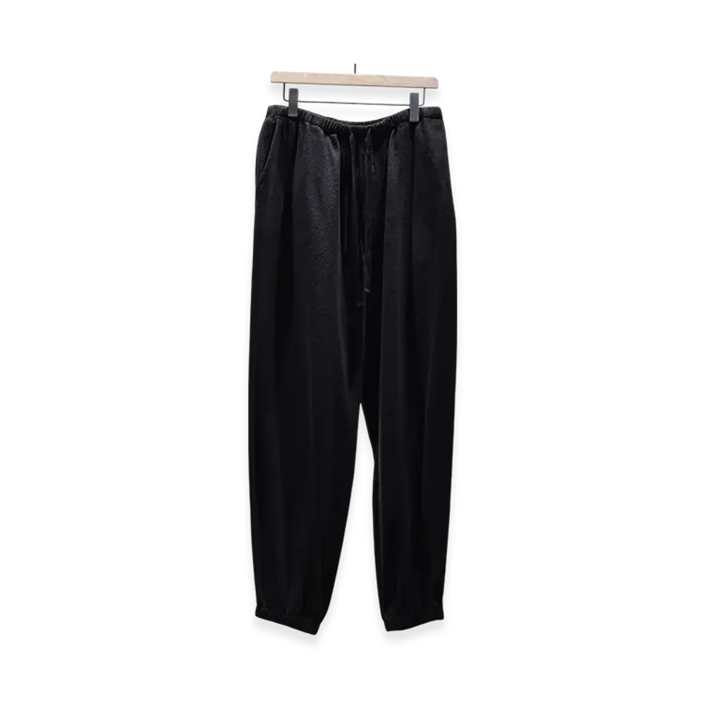 COMOLI Silk Nep Drawstring Pants SS25 "Black"