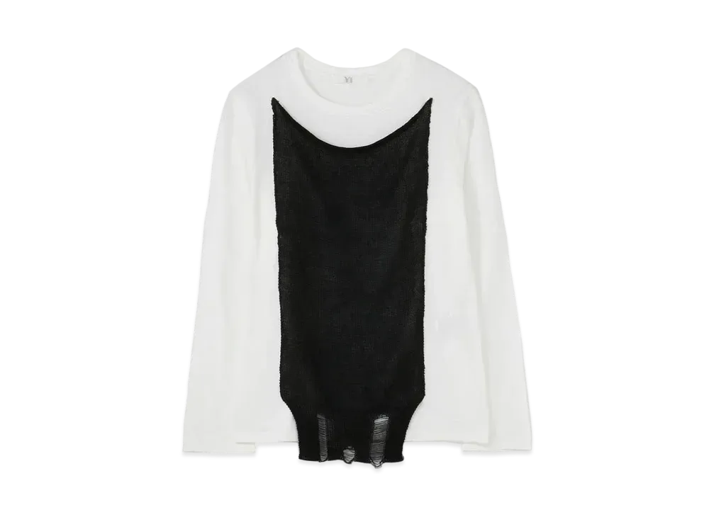 Yohji Yamamoto Y's COTTON PLAIN STITCH KNIT LONG SLEEVE T-SHIRT