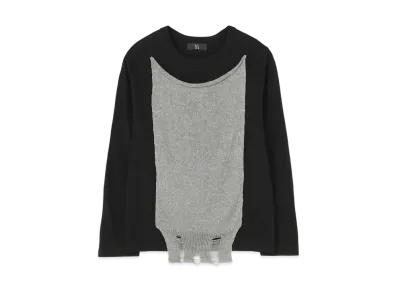 Yohji Yamamoto Y's COTTON PLAIN STITCH KNIT LONG SLEEVE T-SHIRT "Grey"