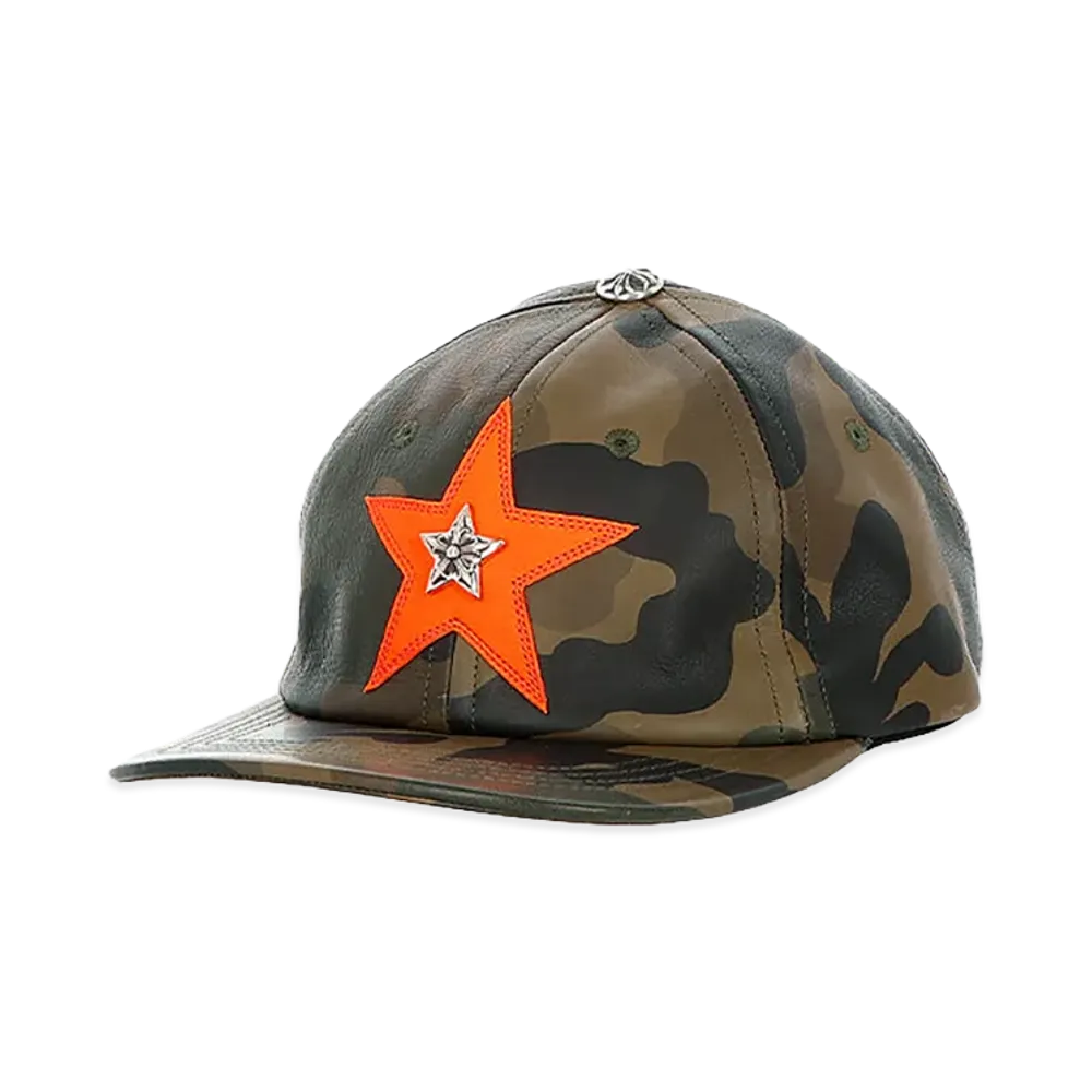 Chrome Hearts Star Patch Leather Cap "Khaki/Camo"