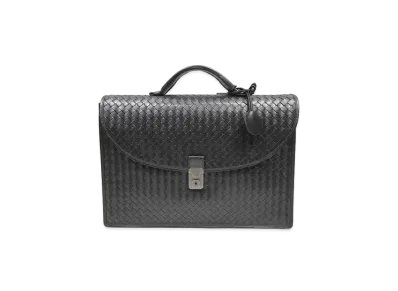 Bottega Veneta Intrecciato Briefcase "Black"