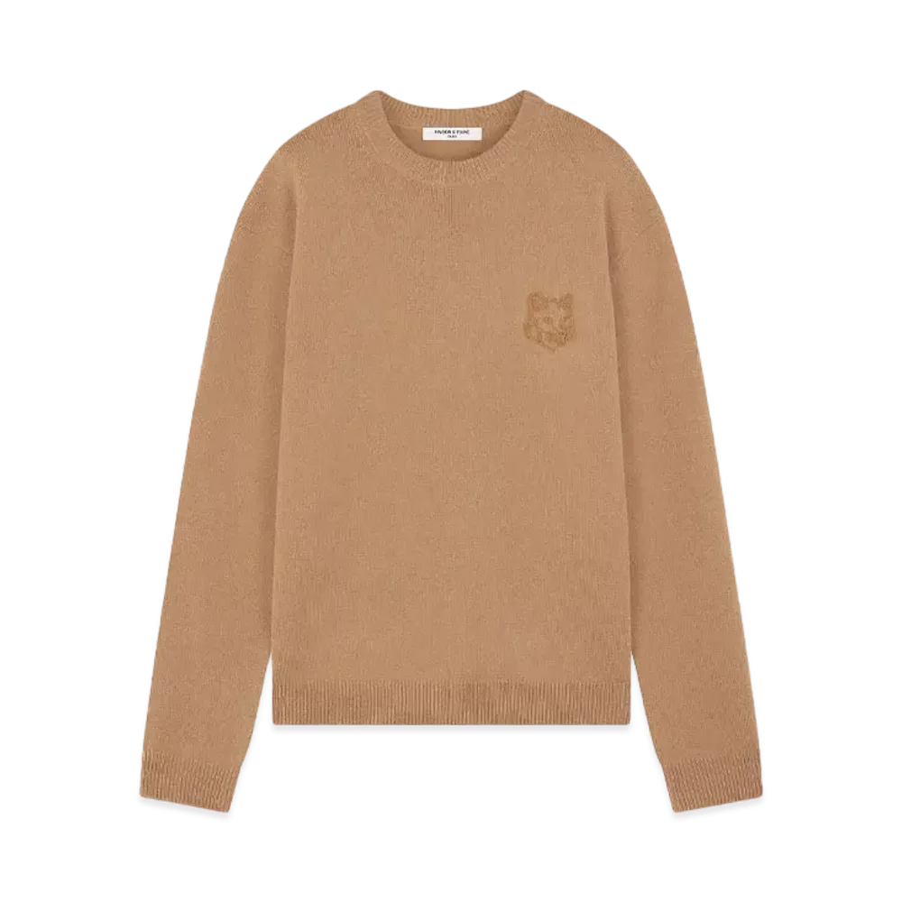 Maison Kitsune Bold Fox Head Embroidered Jumper "Chino Beige"