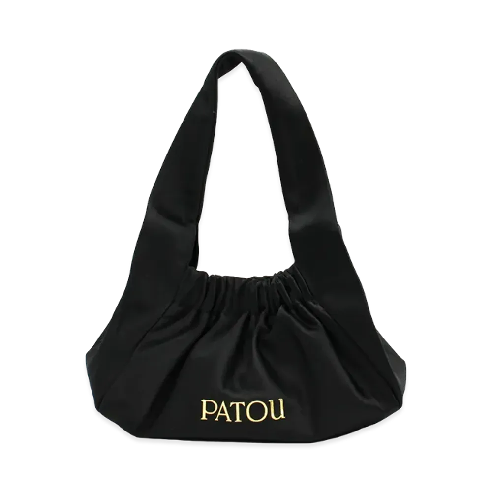 PATOU Le Biscuit Satin One-Handle Bag "Black"
