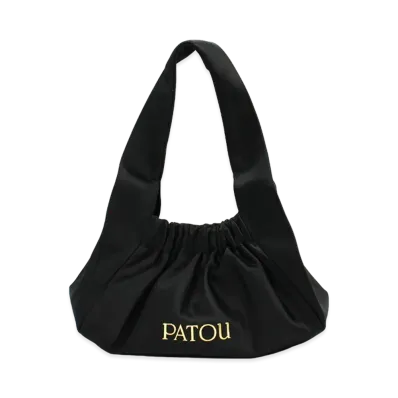 PATOU Le Biscuit Satin One-Handle Bag "Black"
