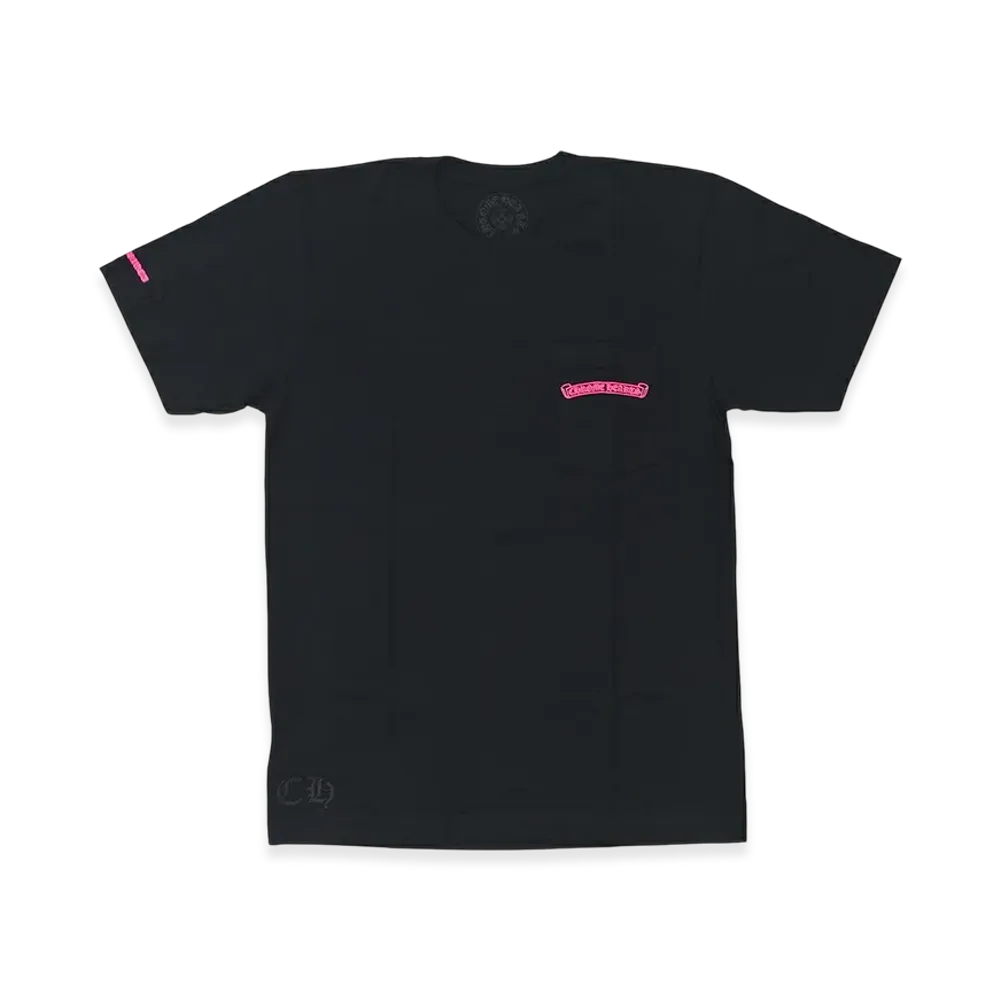 Chrome Hearts Made in Hollywood Vertical Logo Tee "Black/Pink"