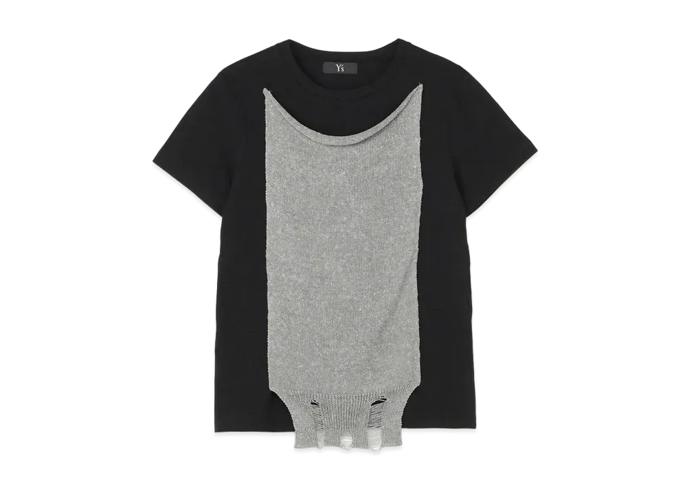 Yohji Yamamoto Y's COTTON PLAIN STITCH KNIT SHORT SLEEVE SHIRT "Grey"