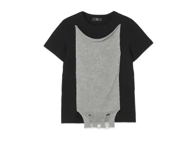 Yohji Yamamoto Y's COTTON PLAIN STITCH KNIT SHORT SLEEVE SHIRT "Grey"