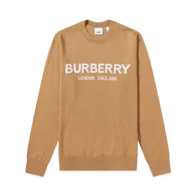 Burberry Men's Fennel Logo Intarsia Knit "Camel"