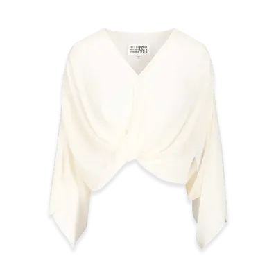 MM6 Maison Margiela Women's Long-Sleeved Top "White"