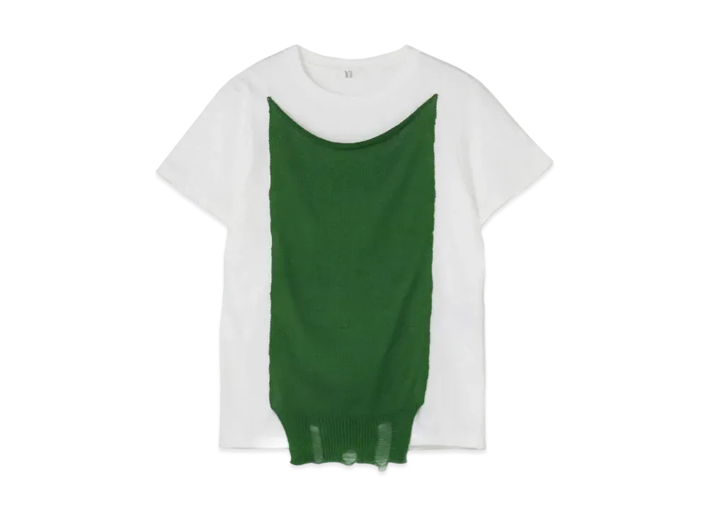 Yohji Yamamoto Y's COTTON PLAIN STITCH KNIT SHORT SLEEVE SHIRT "Green"