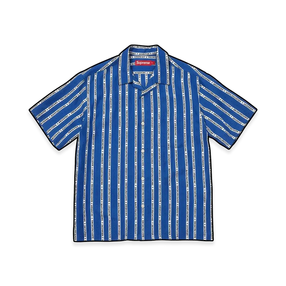 Supreme Old English Stripe Silk S/S Shirt "Royal"