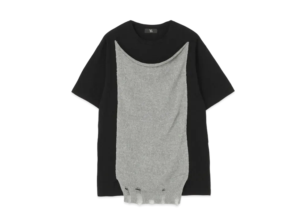 Yohji Yamamoto Y's COTTON PLAIN STITCH KNIT BIG T-SHIRT "Grey"