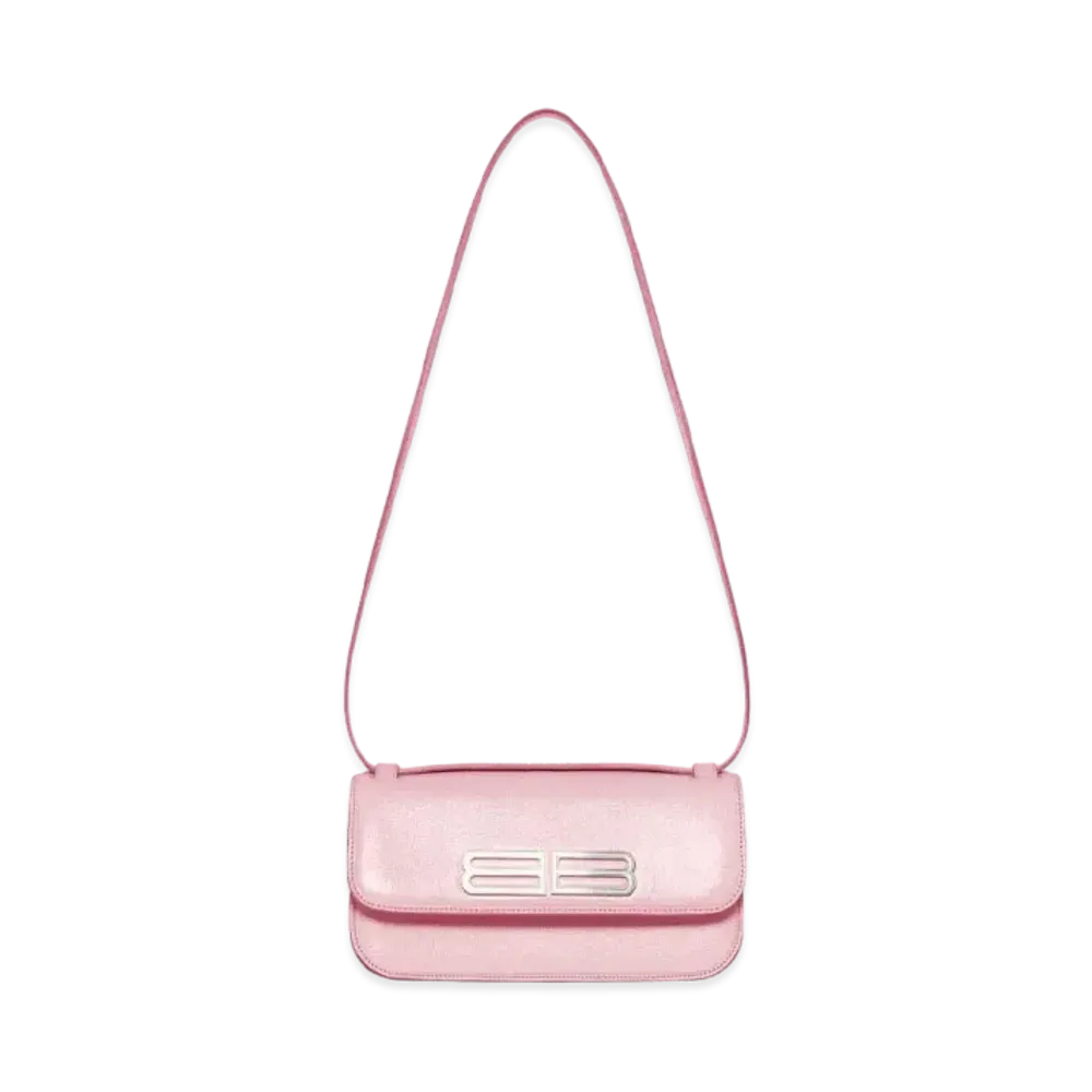 BALENCIAGA Gossip Small Bag In Stripe Embossed Calfskin "Pink"