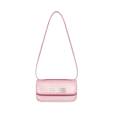 BALENCIAGA Gossip Small Bag In Stripe Embossed Calfskin "Pink"