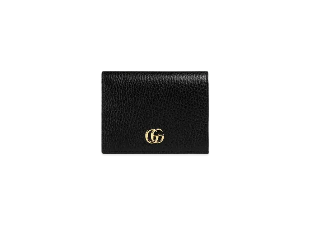 グッチ GGマーモント レザー カードケース（コイン＆紙幣入れ付き）"ブラック" 456126 CAO0G 1000