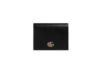 GUCCI GG Marmont Leather Card Case Wallet "Black"