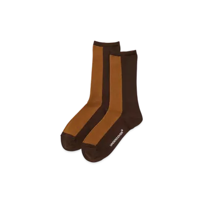 UNDERCOVER Cotton Polyester Sheer Socks "Brown"