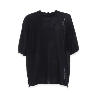 S'YTE Compact Twist 10G Damaged Knitted Pullover "Black"