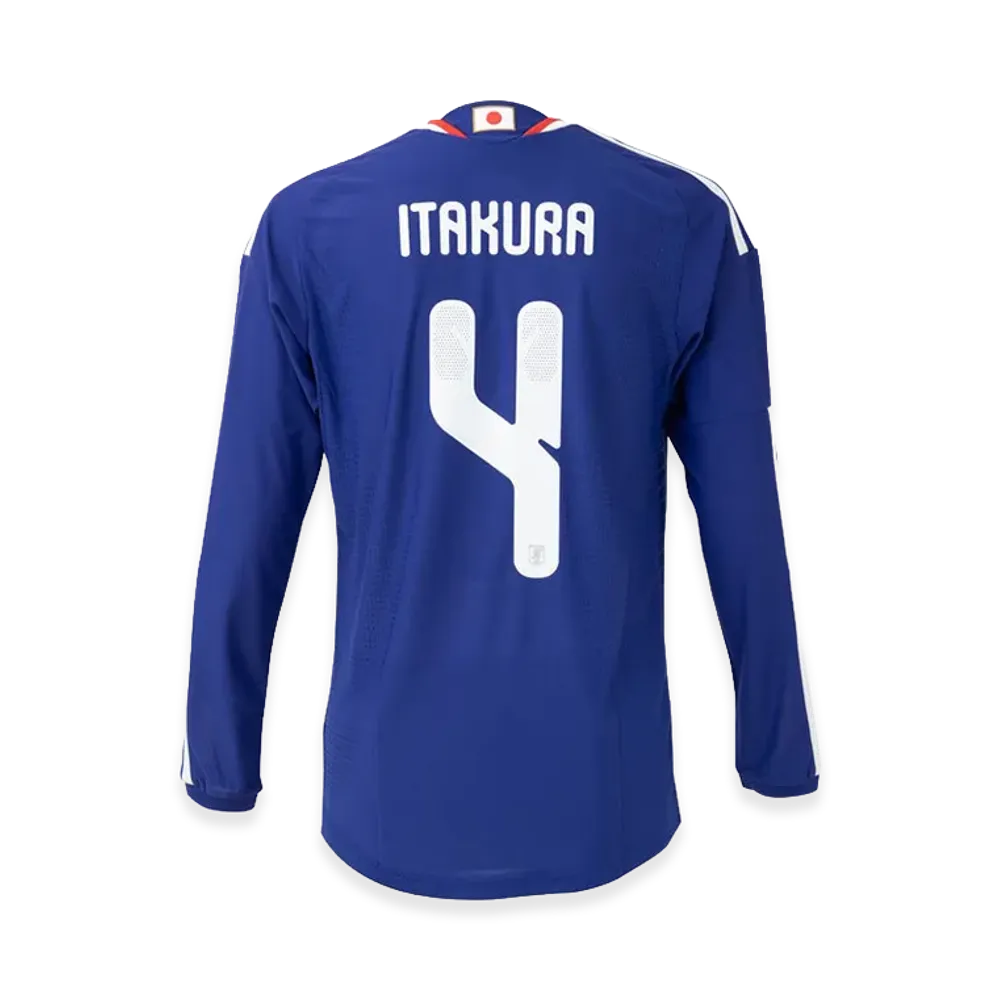 adidas Soccer Japan 2026 Home Authentic Long Sleeve Jersey #4 Ko Itakura "Japan Blue/Ash Blue"