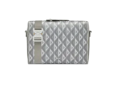 Dior Dior Lingot Messenger Bag CD Diamond Canvas & Smooth Calfskin "Gray"