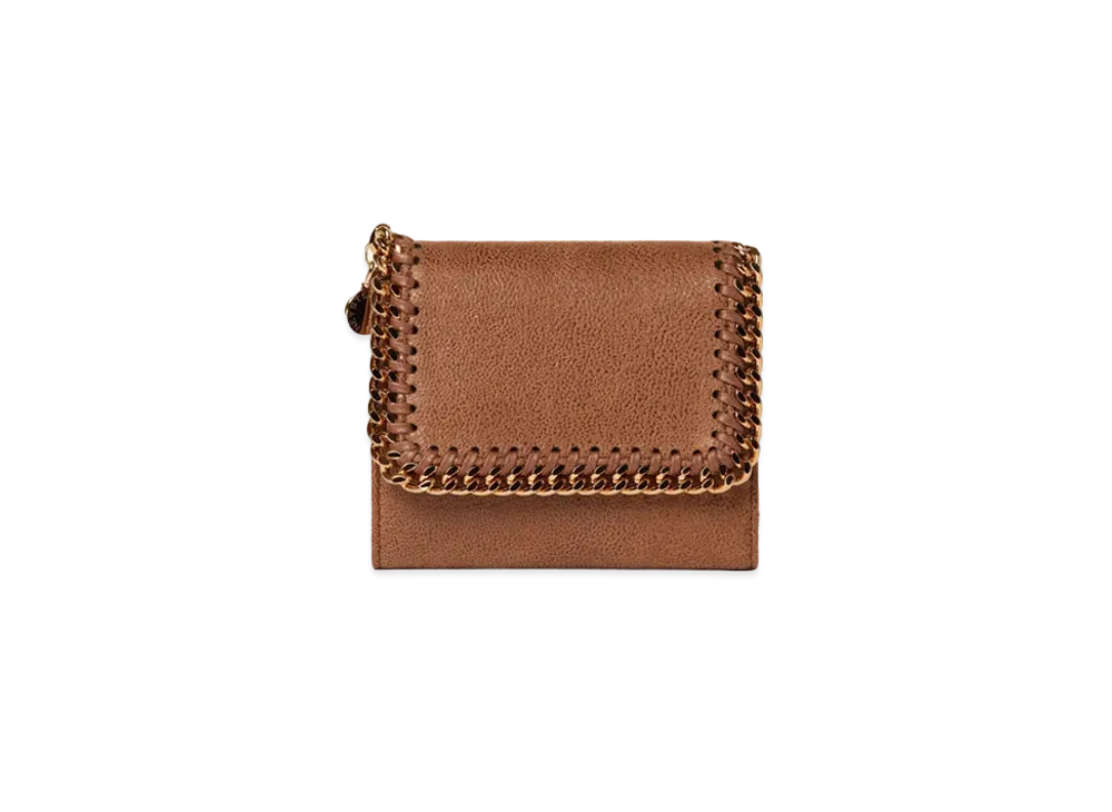 Stella McCartney Falabella Small Flap Wallet "Pecan"