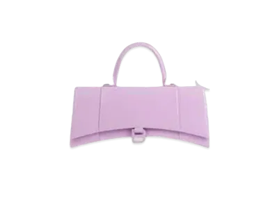 BALENCIAGA Women's Hourglass Stretched Top Handle Bag "Lilac"