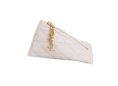 SAINT LAURENT Berlingo Charm In Quilted Lambskin "Vintage White"