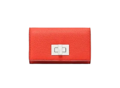 FENDI Key Case Leather Key Case "Red"