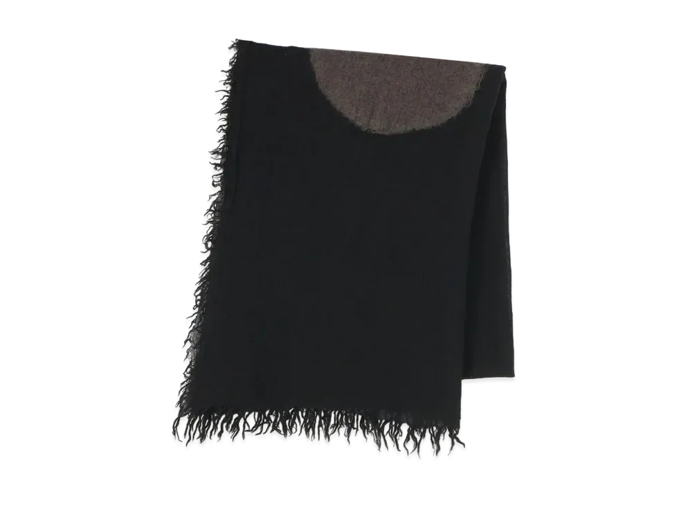 Yohji Yamamoto Y's WOOL NEEDLE PUNCH DOUBLE GAUZE DOT STOLE "Grey/Black"