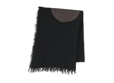 Yohji Yamamoto Y's WOOL NEEDLE PUNCH DOUBLE GAUZE DOT STOLE "Grey/Black"