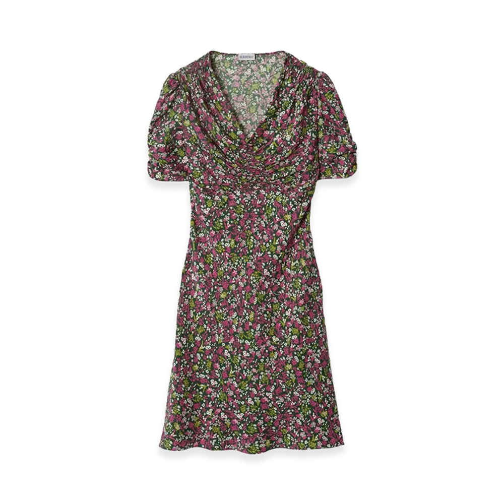Burberry Women's Ditsy Floral Silk Mini Dress "Petunia Pink"