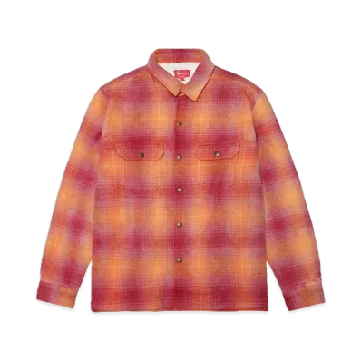 Supreme Shearling Lined Flannel Shirt "Red"