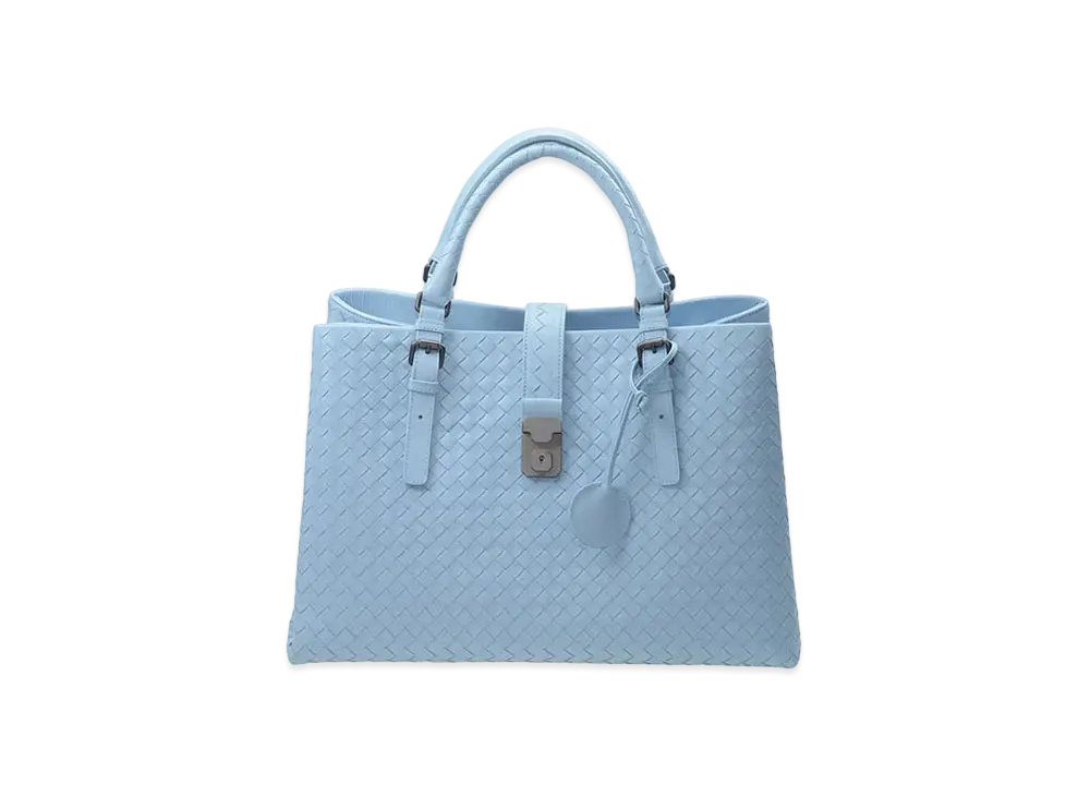 Bottega Veneta Lambskin Hand Bag "Light Blue"