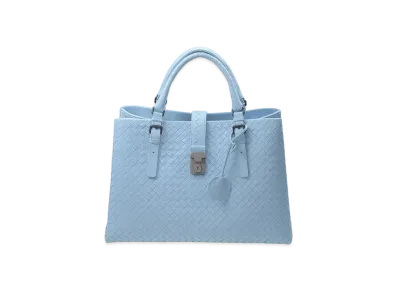 Bottega Veneta Lambskin Hand Bag "Light Blue"