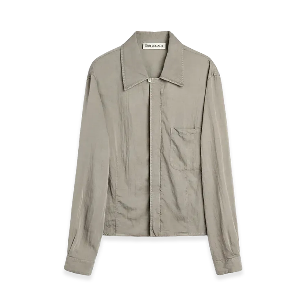 OUR LEGACY Sift Zip Shirt "Warm Gravel Warmth Viscose"