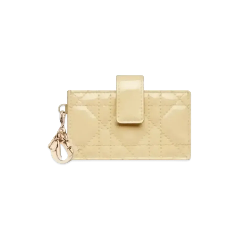 Dior 5 Slot Card Holder "Light Yellow"
